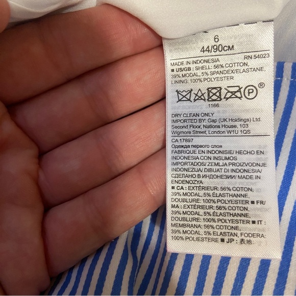 Banana Republic Blue and White Striped One-Shoulder Top - Picture 5 of 12